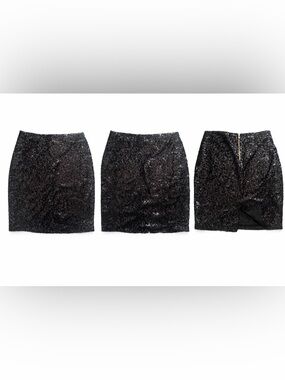 Charlotte Russe Black Sequin Pencil Skirt - Sparkling Nightout💕 4x15$